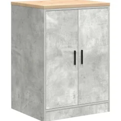vidaXL Förvaringsskåp för garage 60x51x85cm massivt trä furu Betonggrå