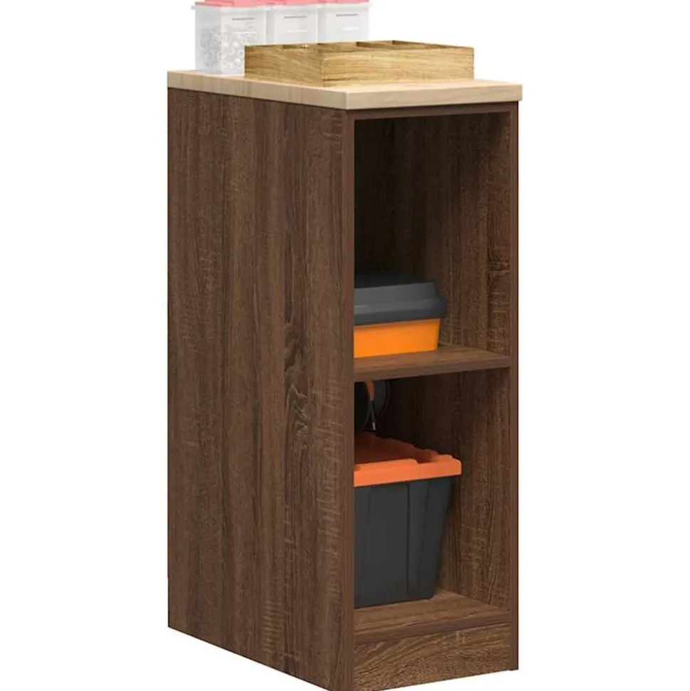 vidaXL Förvaringsskåp för garage brun ek 30x51x85 cm massivt trä furu