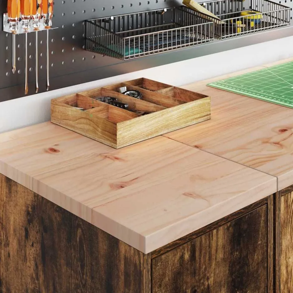 New vidaXL Förvaringsskåp för garage rökt ek 30x51x85 cm massivt trä furu Rökfärgad ek