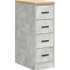 vidaXL Förvaringsskåp för garage Betonggrå 30x51x85cm massivt trä furu