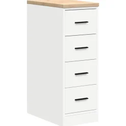 vidaXL Förvaringsskåp för garage vit 30x51x85 cm massivt trä furu