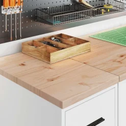 vidaXL Förvaringsskåp för garage vit 30x51x85 cm massivt trä furu