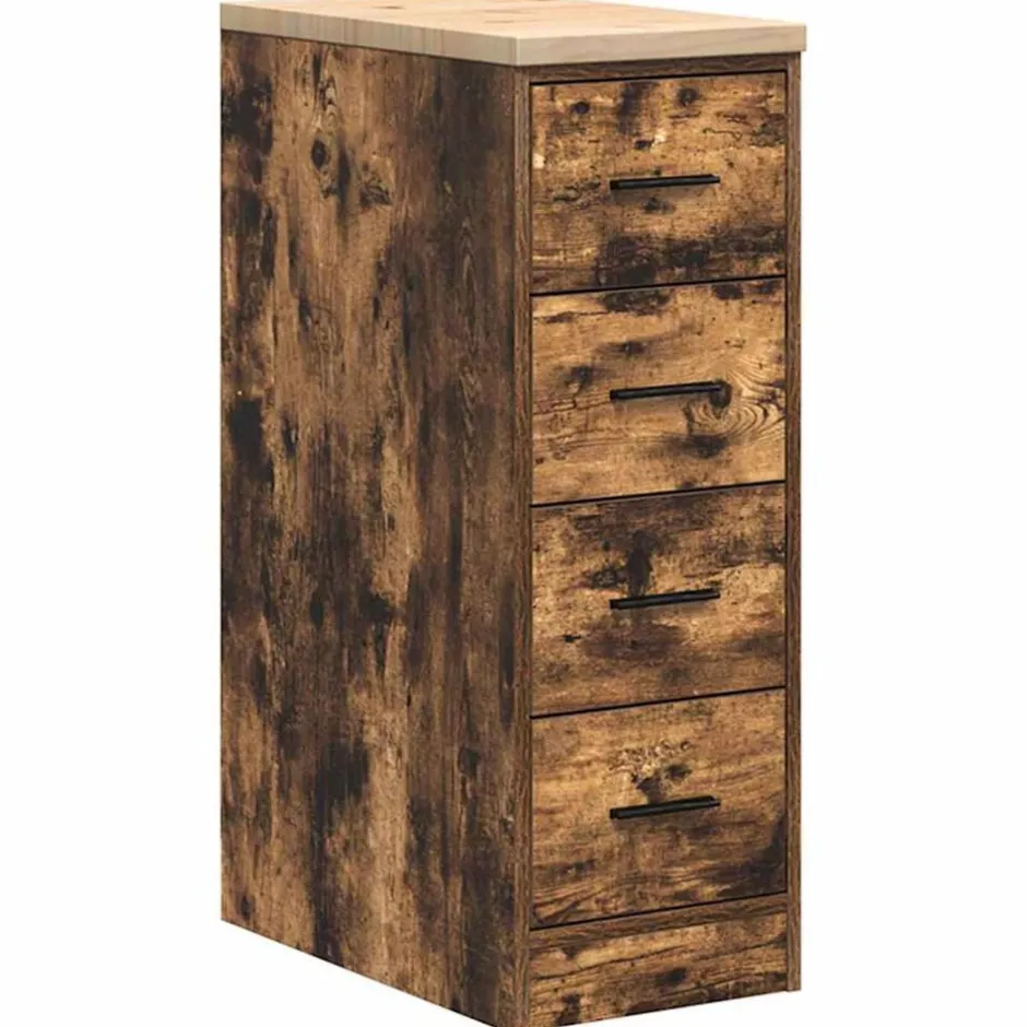 Sale vidaXL Förvaringsskåp för garage rökt ek 30x51x85 cm massivt trä furu Rökfärgad ek