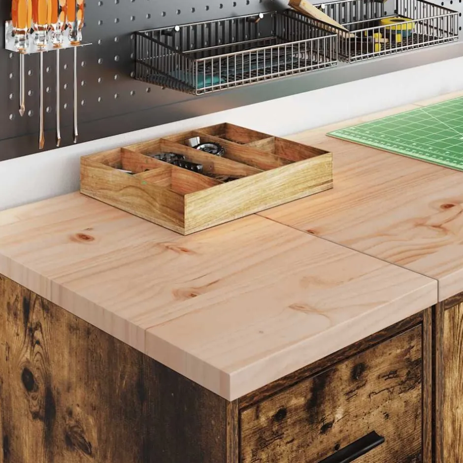Sale vidaXL Förvaringsskåp för garage rökt ek 30x51x85 cm massivt trä furu Rökfärgad ek