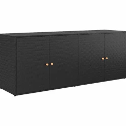 vidaXL Förvaringsskåp för trädgården svart 198x55,5x80 cm konstrotting