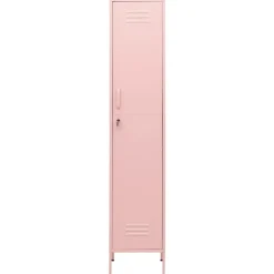 vidaXL Förvaringsskåp rosa 35x46x180 cm stål