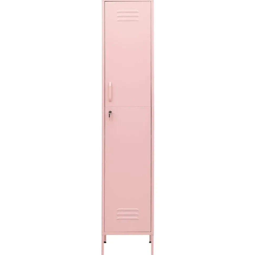 vidaXL Förvaringsskåp rosa 35x46x180 cm stål