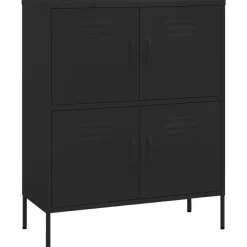 Clearance vidaXL Förvaringsskåp 80x35x101,5 cm stål Svart