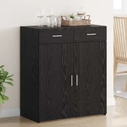 vidaXL Förvaringsskåp 80 x 42.5 x 93.5 cm Konstruerat trä Svart ek