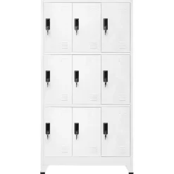 vidaXL Förvaringsskåp vit 90x45x180 cm stål