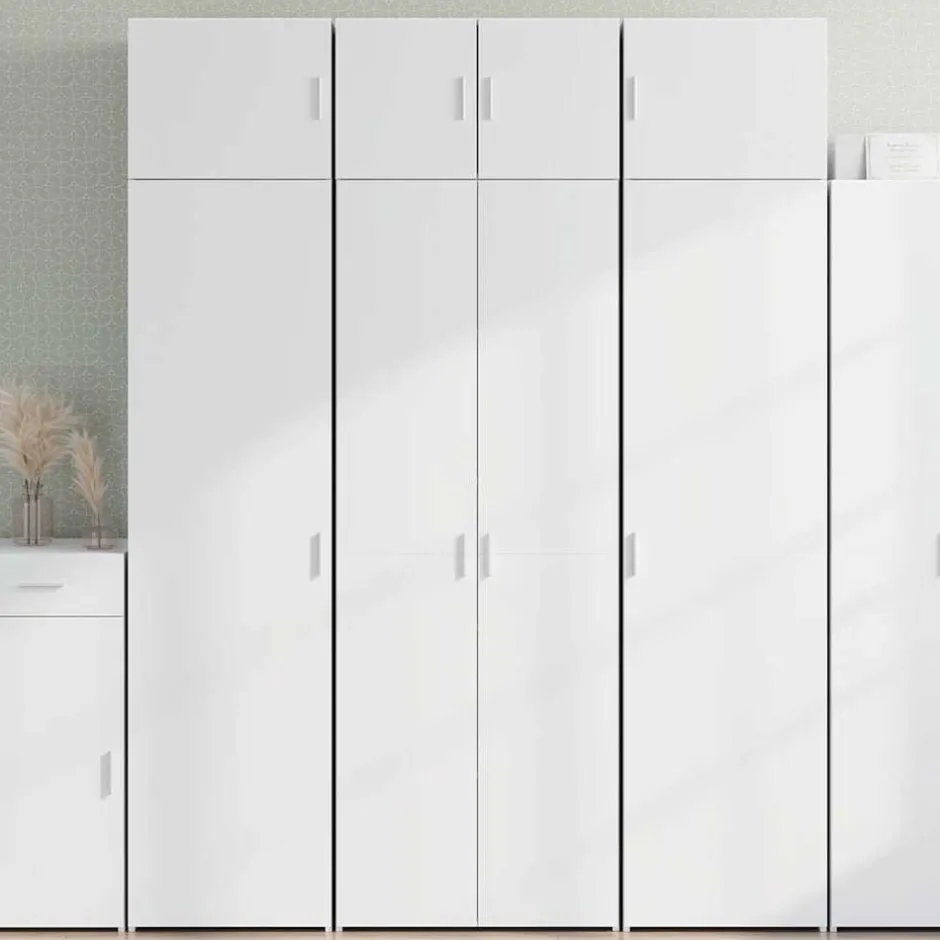 vidaXL Förvaringsskåp 70x42,5x225 cm konstruerat trä Vit