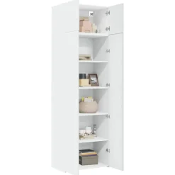 vidaXL Förvaringsskåp 70x42,5x225 cm konstruerat trä Vit