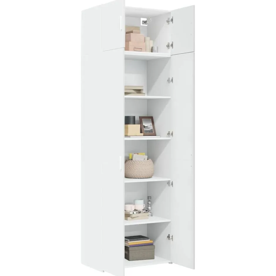 vidaXL Förvaringsskåp 70x42,5x225 cm konstruerat trä Vit