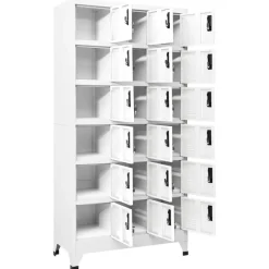 vidaXL Förvaringsskåp vit 90x40x180 cm stål