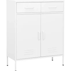 Hot vidaXL Förvaringsskåp 80x35x101,5 cm stål Vit