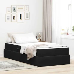vidaXL Förvaringssäng med madrass med madrass Svart 90 x 190 cm Sammet