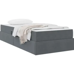 vidaXL Förvaringssäng med madrass 90 x 190 cm Sammet Mörkgrå