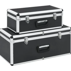 vidaXL Förvaringsväskor 2 st svart aluminium