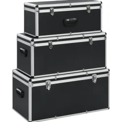 vidaXL Förvaringsväskor 3 st aluminium Svart