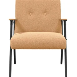 Outlet vidaXL fåtölj Krälsig Ull-liknande Tyg Beige