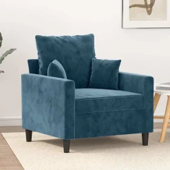 Best vidaXL Fåtölj 60 cm sammet Blå