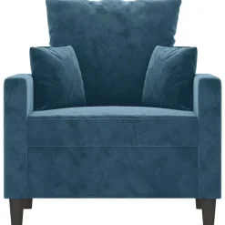 Best vidaXL Fåtölj 60 cm sammet Blå