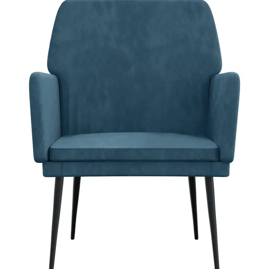 Outlet vidaXL Fåtölj 62x79x79 cm sammet Blå