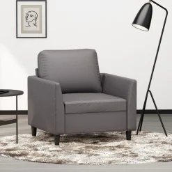 vidaXL Fåtölj Grå 60 cm konstläder