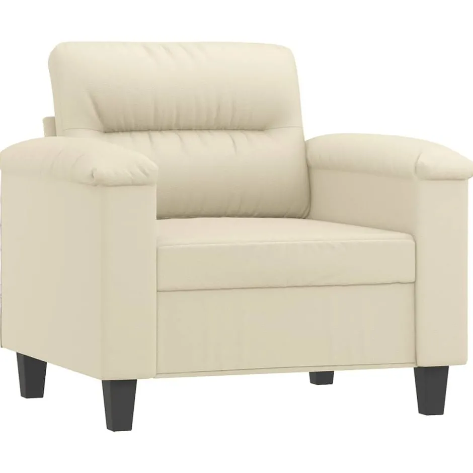 Clearance vidaXL Fåtölj Gräddvit 60 cm konstläder Kräm