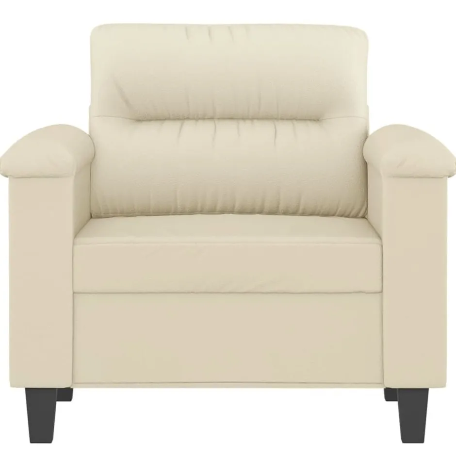 Clearance vidaXL Fåtölj Gräddvit 60 cm konstläder Kräm