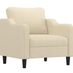 Clearance vidaXL Fåtölj gräddvit 60 cm tyg Kräm