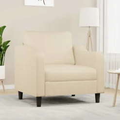 Clearance vidaXL Fåtölj gräddvit 60 cm tyg Kräm