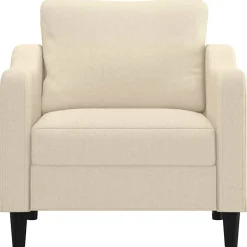 Clearance vidaXL Fåtölj gräddvit 60 cm tyg Kräm