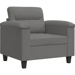 vidaXL Fåtölj mörkgrå 60 cm mikrofibertyg