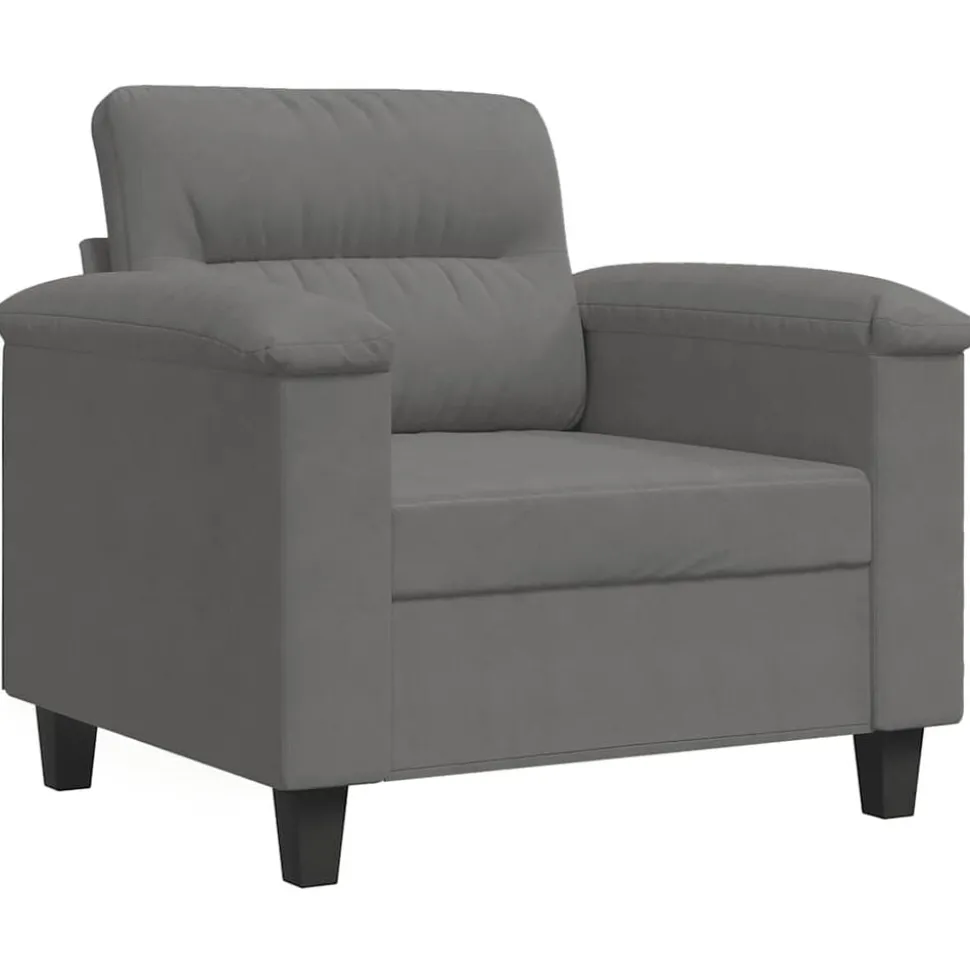 vidaXL Fåtölj mörkgrå 60 cm mikrofibertyg