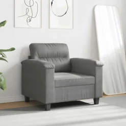 vidaXL Fåtölj mörkgrå 60 cm mikrofibertyg