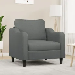 vidaXL Fåtölj mörkgrå 60 cm tyg