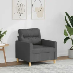 New vidaXL Fåtölj 60 cm tyg Mörkgrå