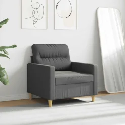 New vidaXL Fåtölj 60 cm tyg Mörkgrå