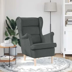 vidaXL Fåtölj mörkgrå 74x84x100 cm tyg