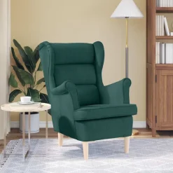 Clearance vidaXL Fåtölj 74x84x100 cm tyg Mörkgrön