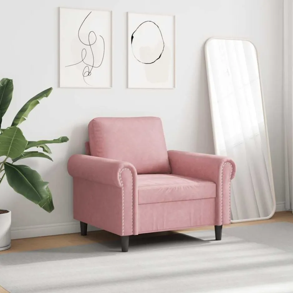 Sale vidaXL Fåtölj 60 cm sammet Rosa