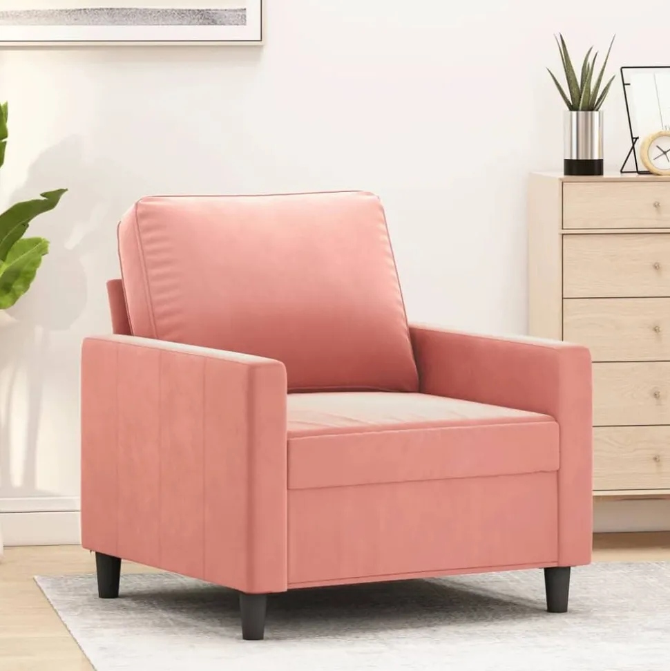 vidaXL Fåtölj Rosa 60 cm sammet