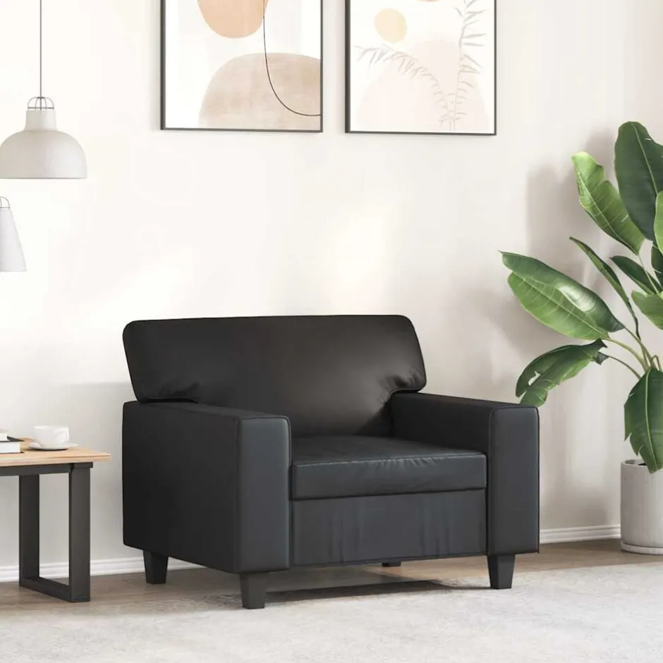 Online vidaXL Fåtölj 60 cm konstläder Svart