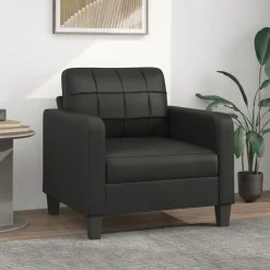 Clearance vidaXL Fåtölj 60 cm konstläder Svart