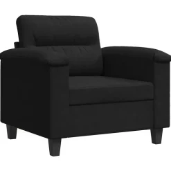 vidaXL Fåtölj svart 60 cm mikrofibertyg