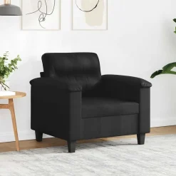 vidaXL Fåtölj svart 60 cm mikrofibertyg