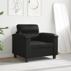 vidaXL Fåtölj svart 60 cm mikrofibertyg