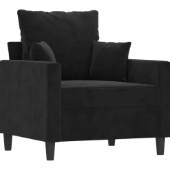 vidaXL Fåtölj 60 cm sammet Svart