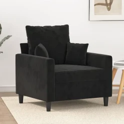 vidaXL Fåtölj 60 cm sammet Svart